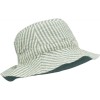 Muntgroen/ecru gestreept zonnehoedje - Sander reversible seersucker sun hat peppermint/sandy
